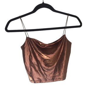 ❤️Aritzia little moon celestia metallic copper crop top NWT size xs
